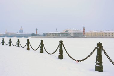 Rusya, St. Petersburg, dolgu Peter ve Paul Fortress karla kaplı