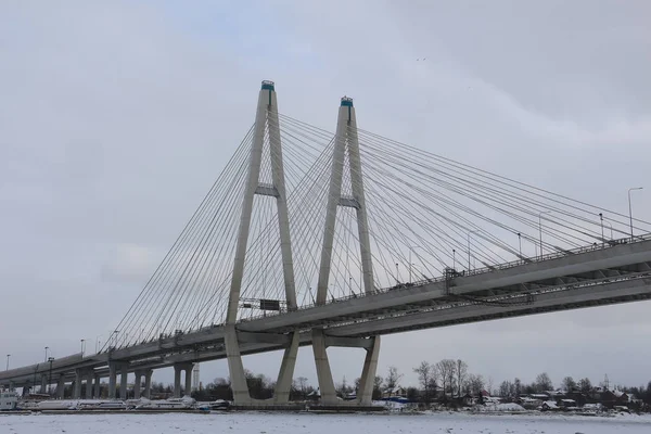 Rússia São Petersburgo Grande Ponte Sobre Rio — Fotografia de Stock