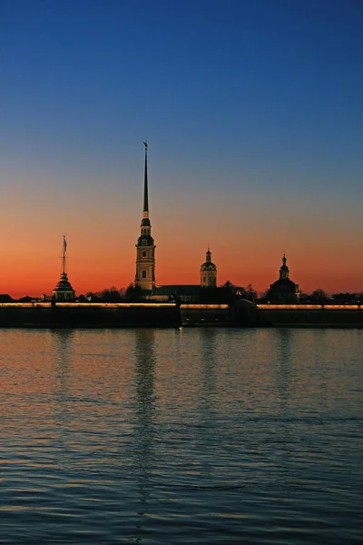 Rusland Sint Petersburg Peter Paul Fortress Bij Zonsondergang — Stockfoto