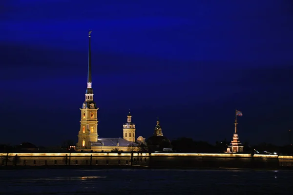 Rusland Sint Petersburg Uitzicht Peter Paul Fortress Avond — Stockfoto