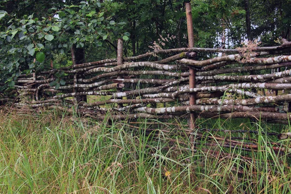Καλαμωτή Φράχτη Φράχτη Στο Χωριό — Φωτογραφία Αρχείου