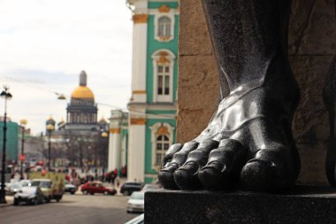 Rusya, St. Petersburg, taş ayak atlanta yeni Hermitage yakınındaki