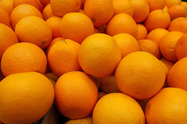 Viele Reife Saftige Früchte Von Orangen Als Hintergrund — Stockfoto