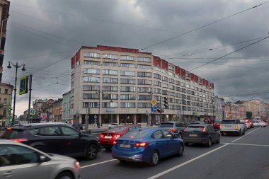 22 Eylül 2018, Rusya, St. Petersburg, Şehir caddesinde yoğun trafik