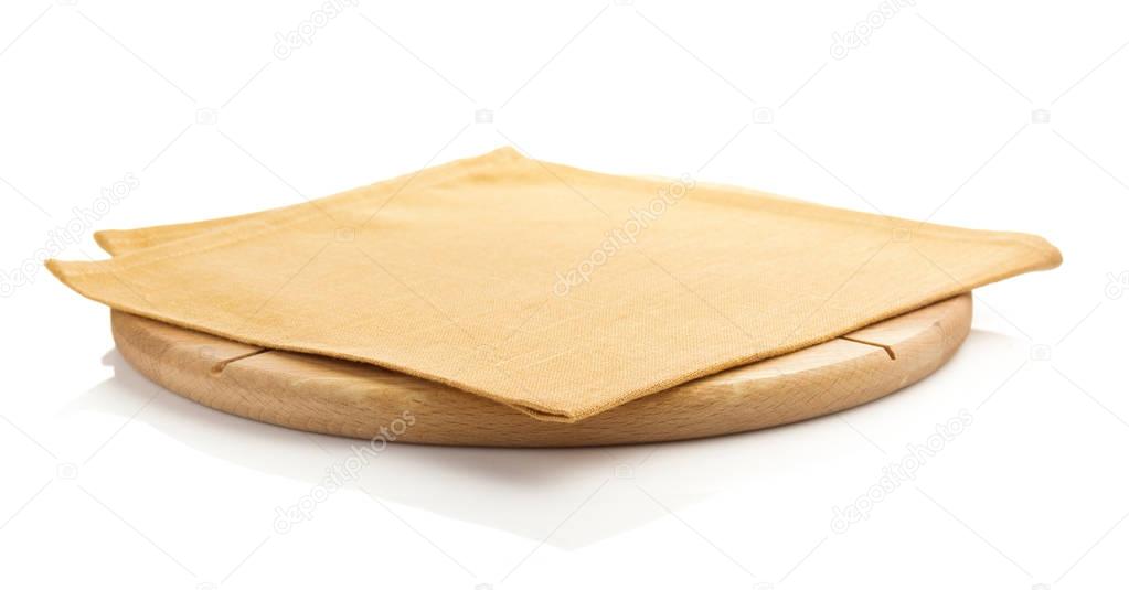  board and napkin isolated on white 