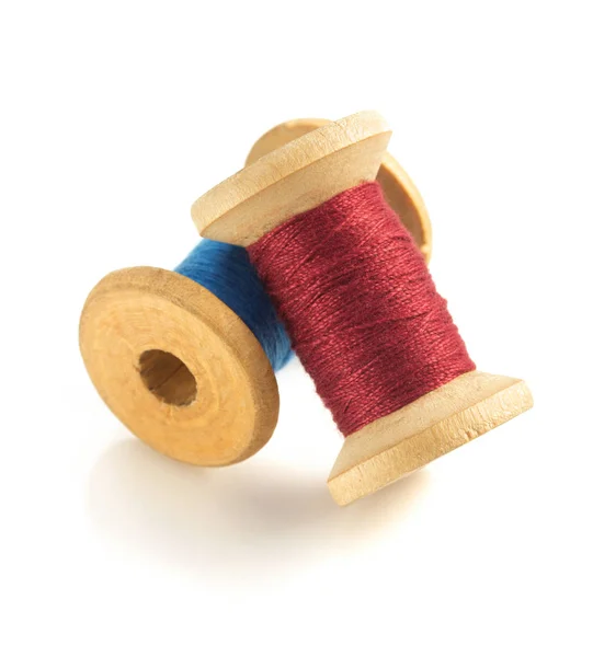 Spool of thread on white — Stock Photo, Image