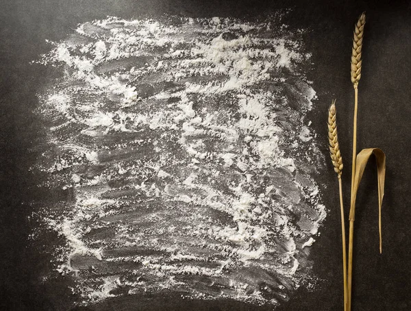 Orejas de trigo sobre fondo negro — Foto de Stock