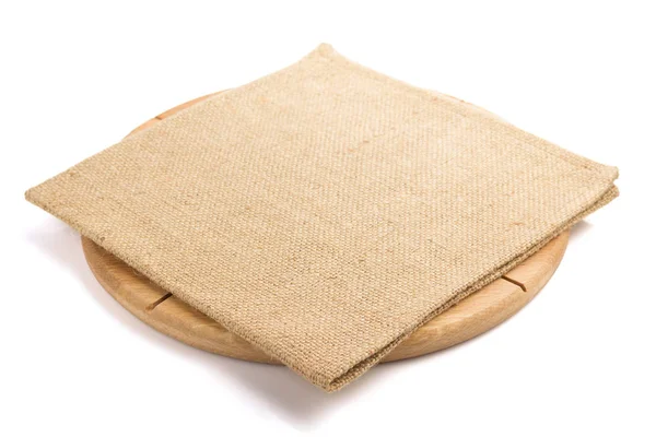 Tablero y servilleta aislados en blanco — Foto de Stock