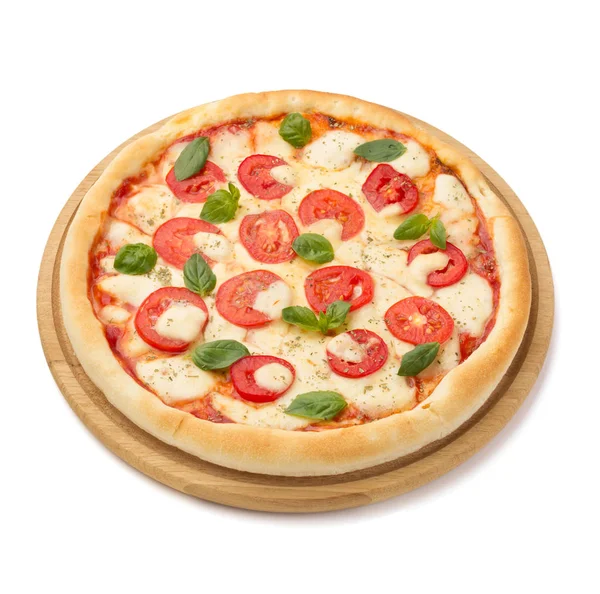Margarita pizza isolata su bianco — Foto Stock