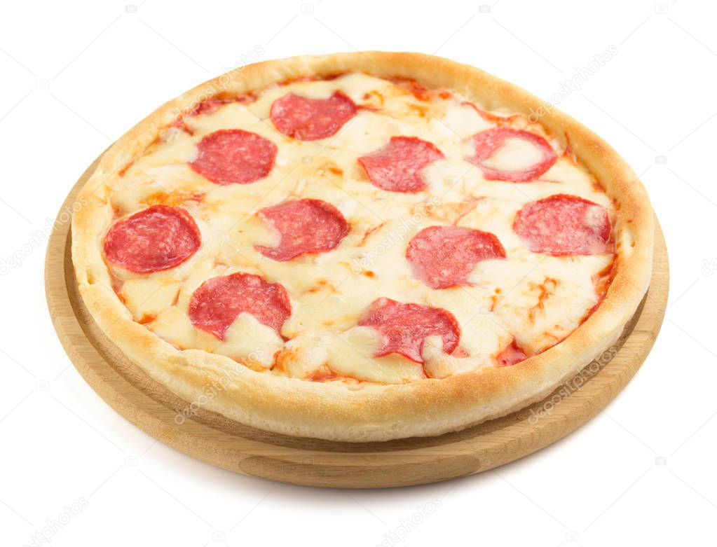 pepperoni pizza isolated on white 