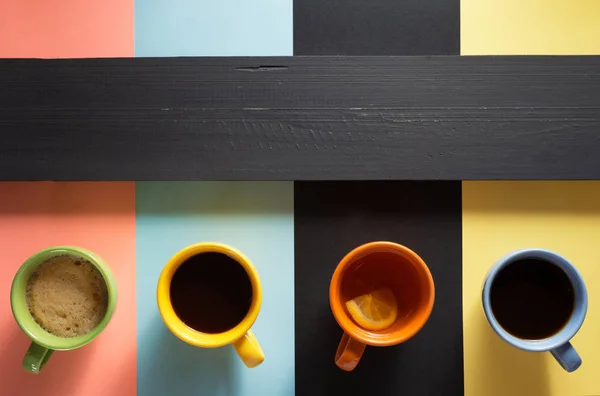 Kopp kaffe, te och kakao — Stockfoto