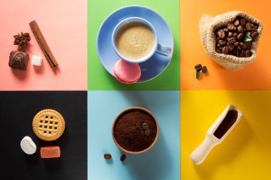 fincan kahve ve malzemeler