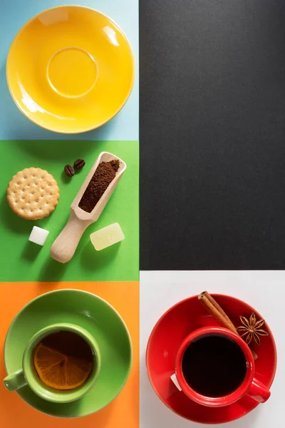 Xícara de café e chá — Fotografia de Stock