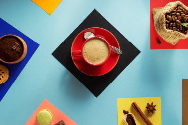 fincan kahve ve malzemeler