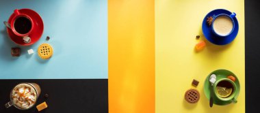 Bir fincan kahve ve çay.