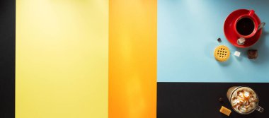 Bir fincan kahve ve çay. 