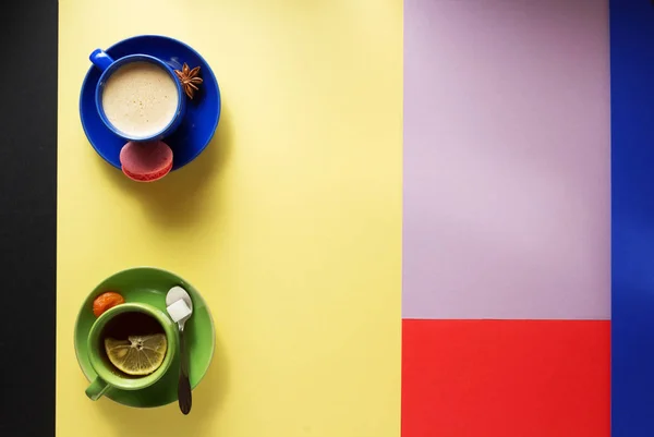 Kopjes koffie en thee — Stockfoto