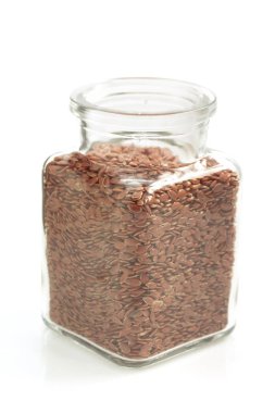 keten tohumu beyaz üzerine izole 