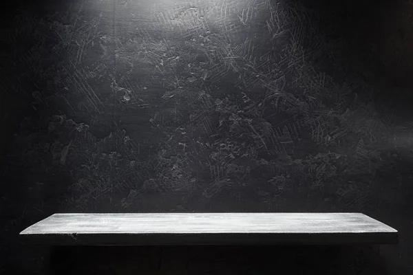 Siyah duvar ahşap raf 