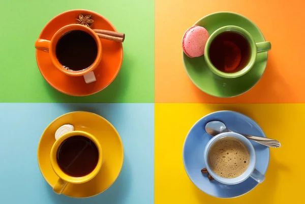 Cup of coffee, tea and cacao — Stock Image Cup of coffee, tea and cacao Royalty Free Stock Photos