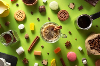 fincan kahve ve malzemeler 