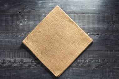 burlap hessian napkin on wood