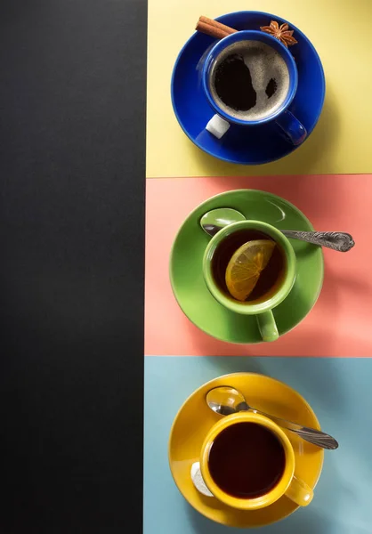 Tazza di caffè, tè e cacao — Foto Stock