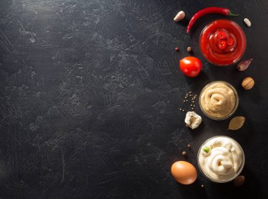 Domates Sos, mayonez, hardal