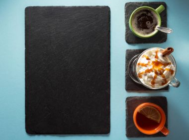 fincan kahve ve çay, arka plan