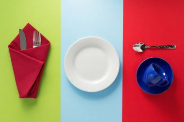 renkli arka plan, mutfak eşyaları