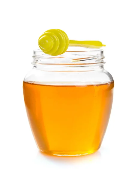 Glass jar of honey — Stock Photo, Image