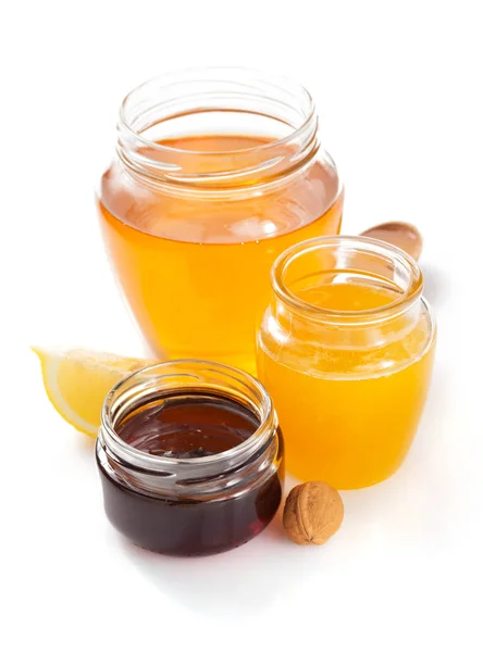 蜂蜜のガラス瓶 — ストック写真