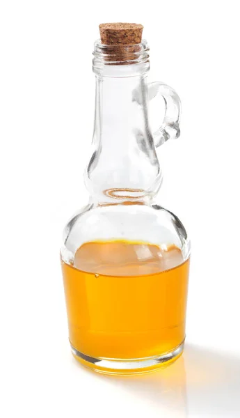 Food oil in bottle on white — Stock Photo, Image