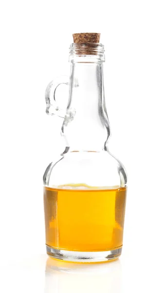 Food oil in bottle on white — Stock Photo, Image