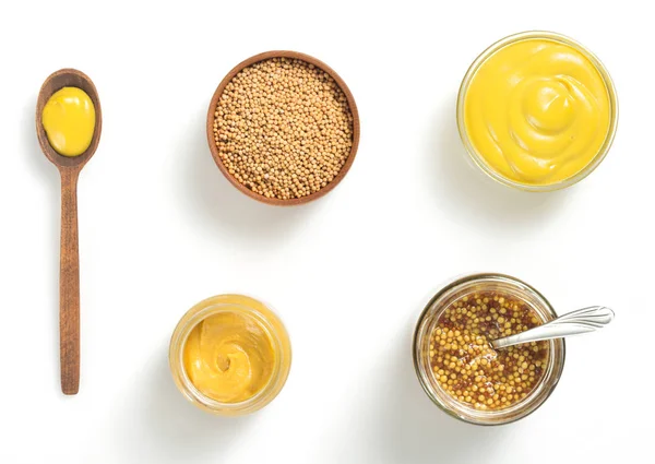 kapta beyaz zemin üzerine hardal sosu