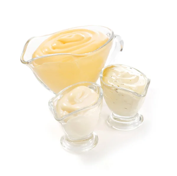 Salsa di maionese su sfondo bianco — Foto Stock