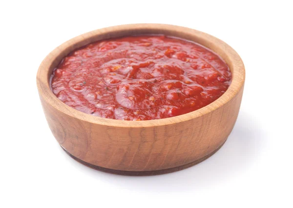 Salsa di pomodoro in sugo di barca su bianco — Foto Stock