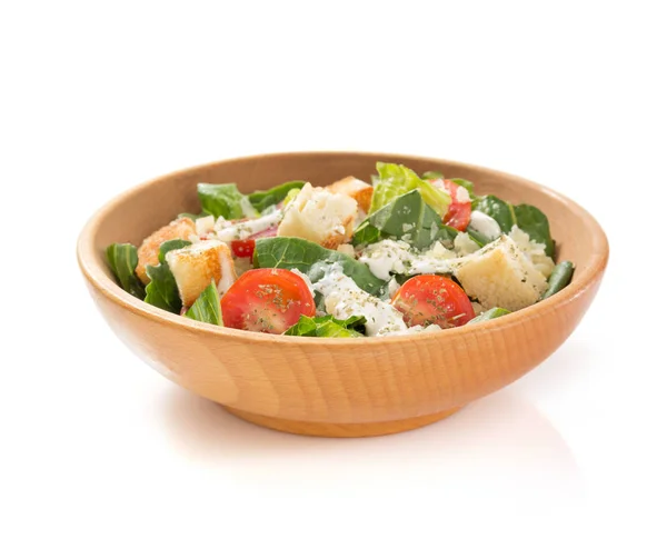 Caesar salad in plate on white background — Stock Photo, Image