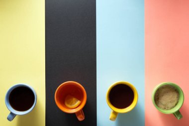 Kağıt arka plan, çay ve kahve fincan