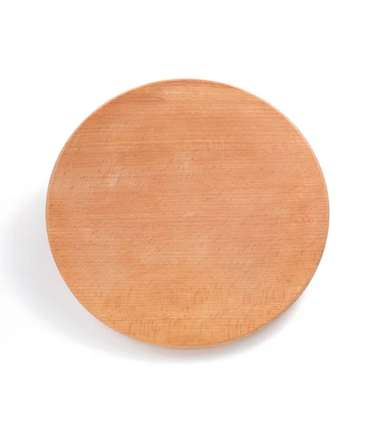Round cutting board on white — Stock Photo, Image