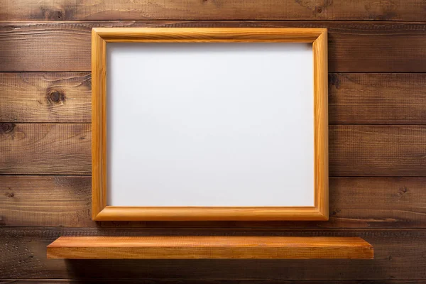 Foto foto frame en wand plank — Stockfoto