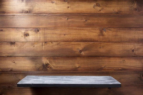 Mensola a parete di fondo in legno — Foto Stock