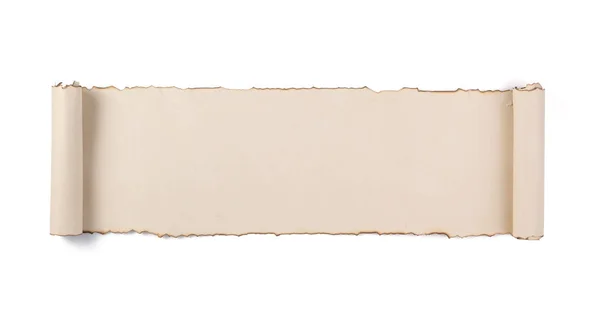 Zwój pergaminu na białym tle — Zdjęcie stockowe
