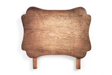 Ahşap işareti Isolated beyaz üzerinde kurulu.