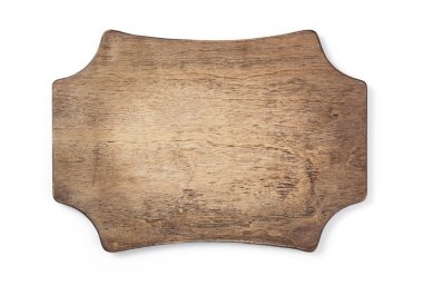 Ahşap işareti Isolated beyaz üzerinde kurulu.