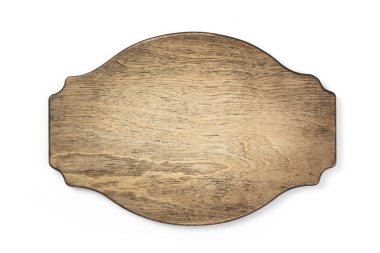 Ahşap işareti Isolated beyaz üzerinde kurulu.