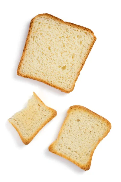 Φέτες ψωμί που απομονώνονται σε λευκό — Φωτογραφία Αρχείου