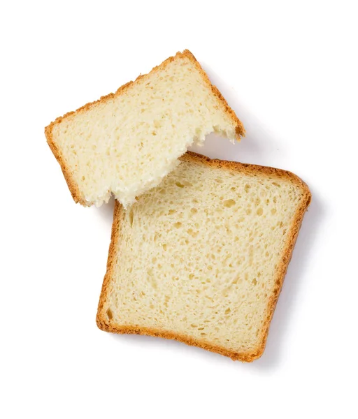 白で隔離されるスライスされたパン — ストック写真