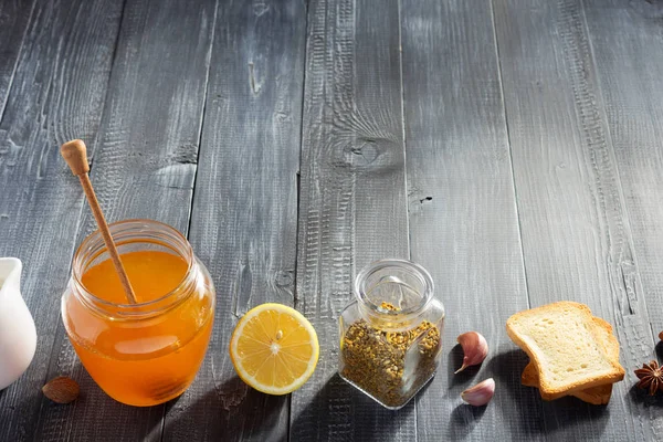 Healthy food on wooden table — Stock Photo, Image