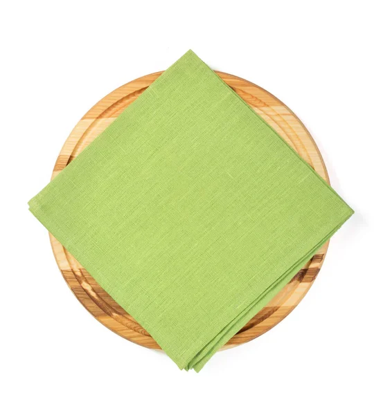 Napkin at cutting board isolated on white — Stock Photo, Image